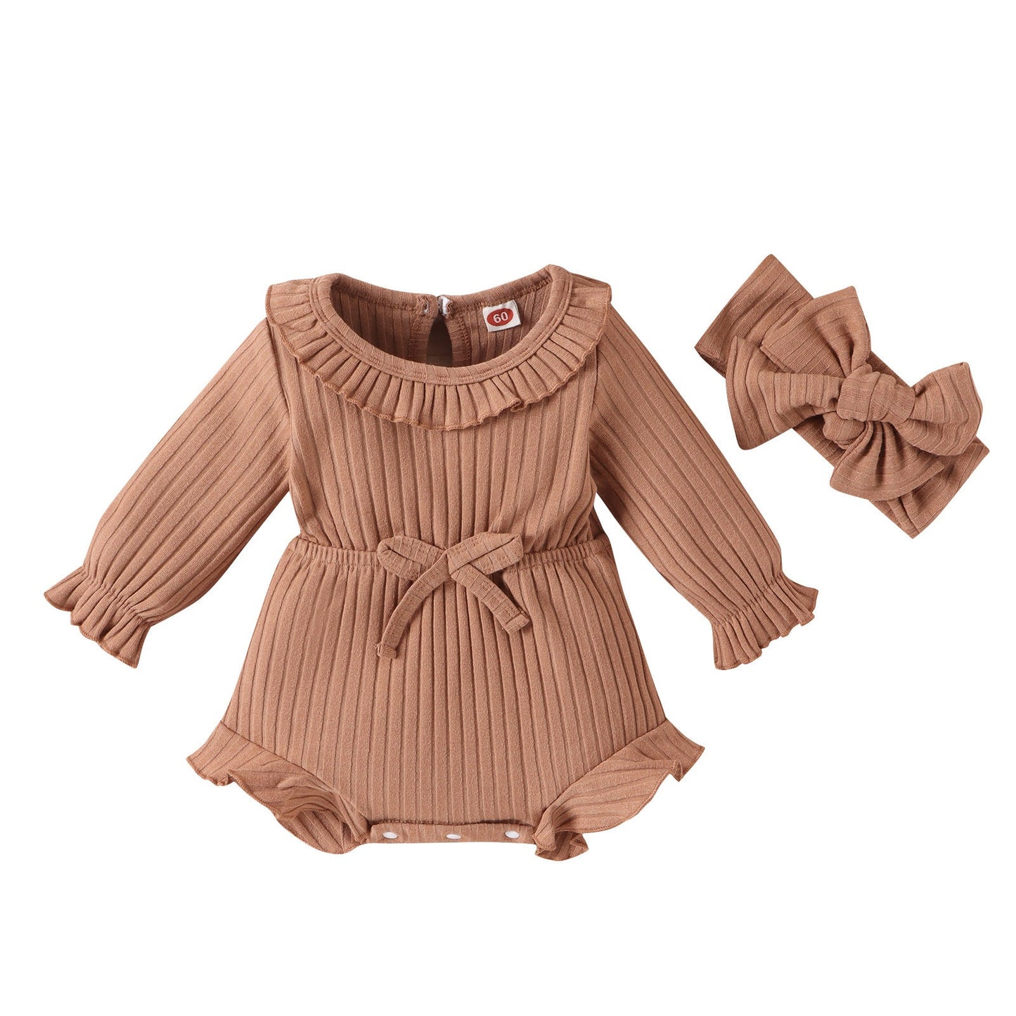 Baby Long Sleeve Stripe Romper Set