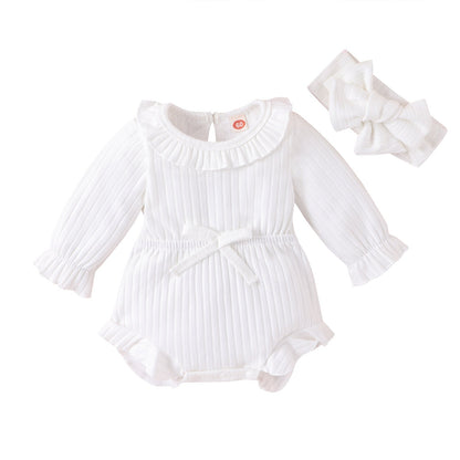 Baby Long Sleeve Stripe Romper Set