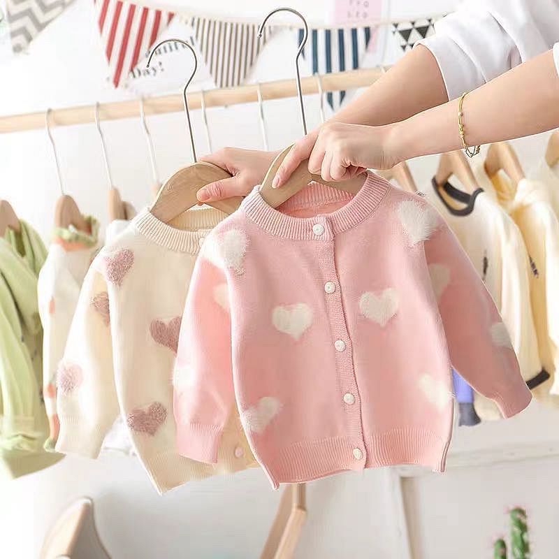 Girls Heart Knit Cardigan