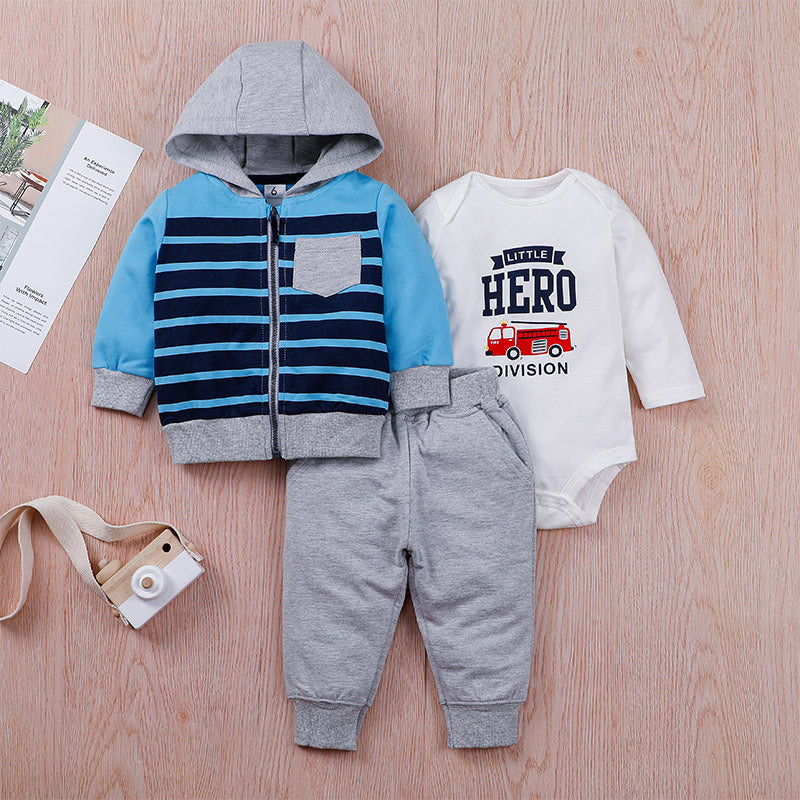 Baby Letter Printing Zipper Three-piece Set