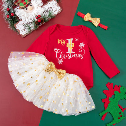 Long-Sleeve Christmas Baby Suit