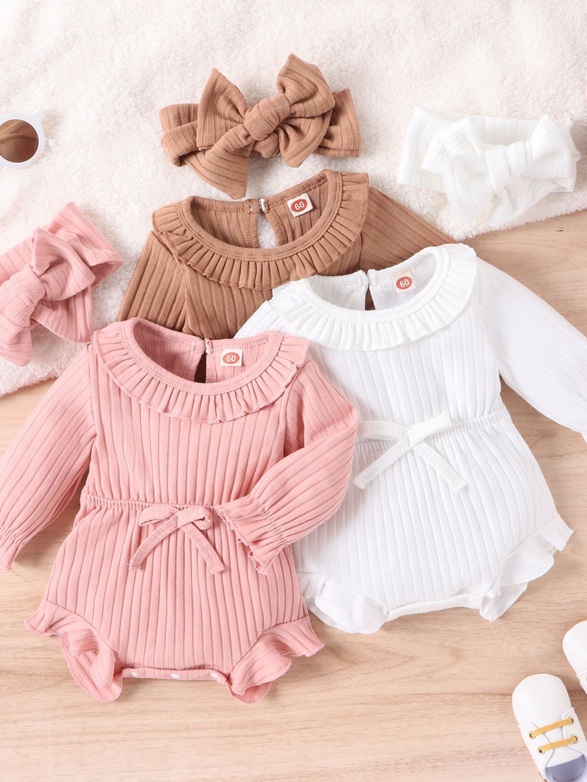 Baby Long Sleeve Stripe Romper Set