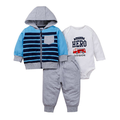 Baby Letter Printing Zipper Three-piece Set