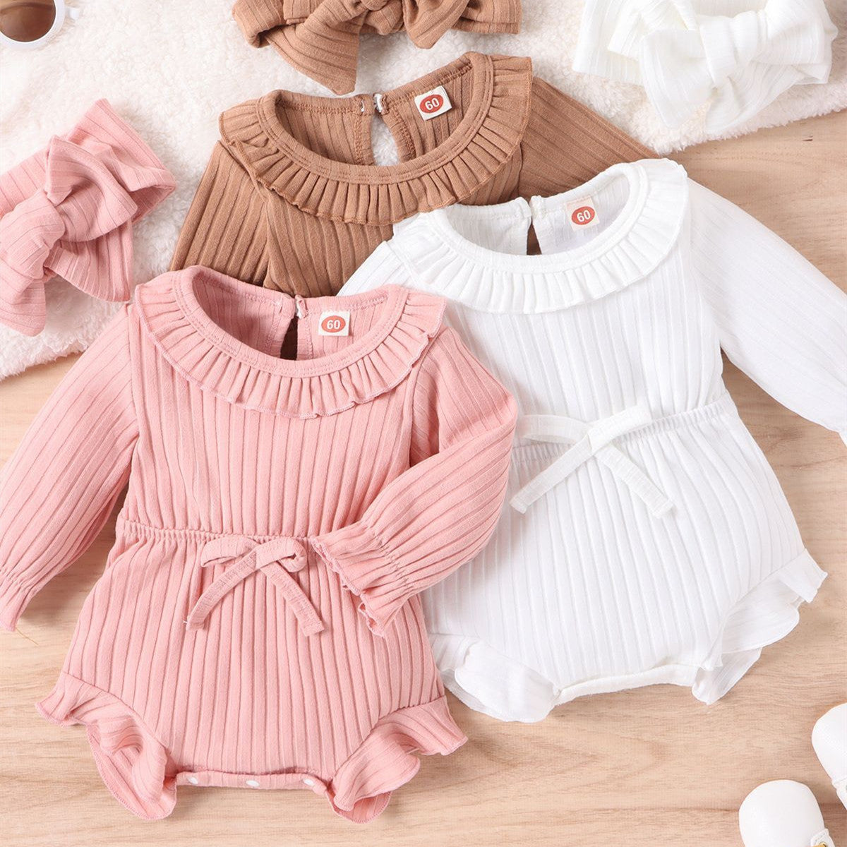 Baby Long Sleeve Stripe Romper Set