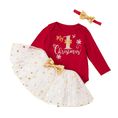 Long-Sleeve Christmas Baby Suit