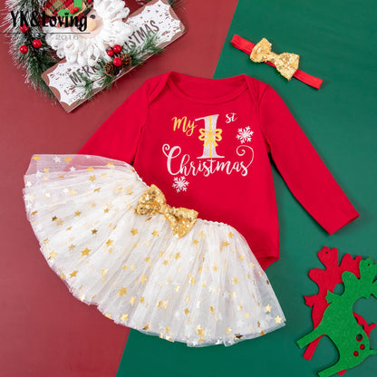 Long-Sleeve Christmas Baby Suit