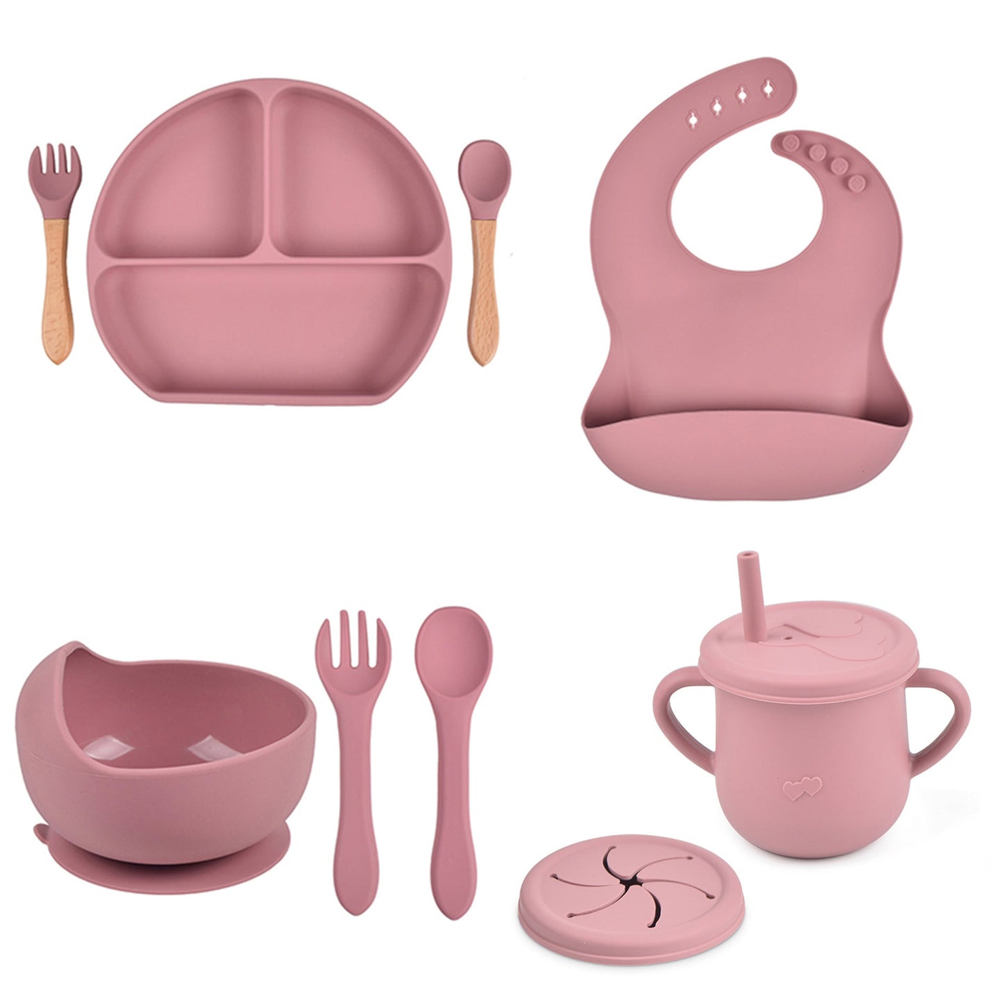 Silicone Solid Babies Tableware Set