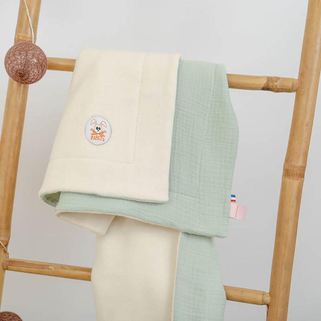 Organic Cotton Fleece Blanket -  Green