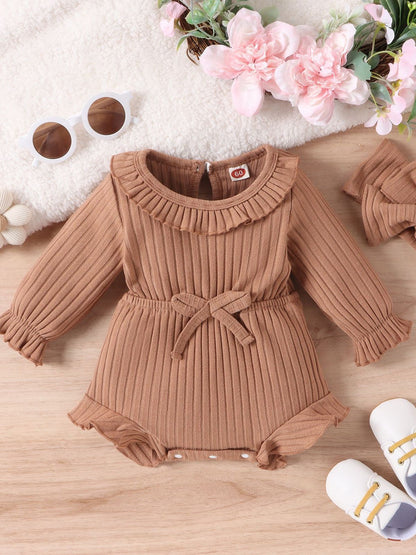 Baby Long Sleeve Stripe Romper Set