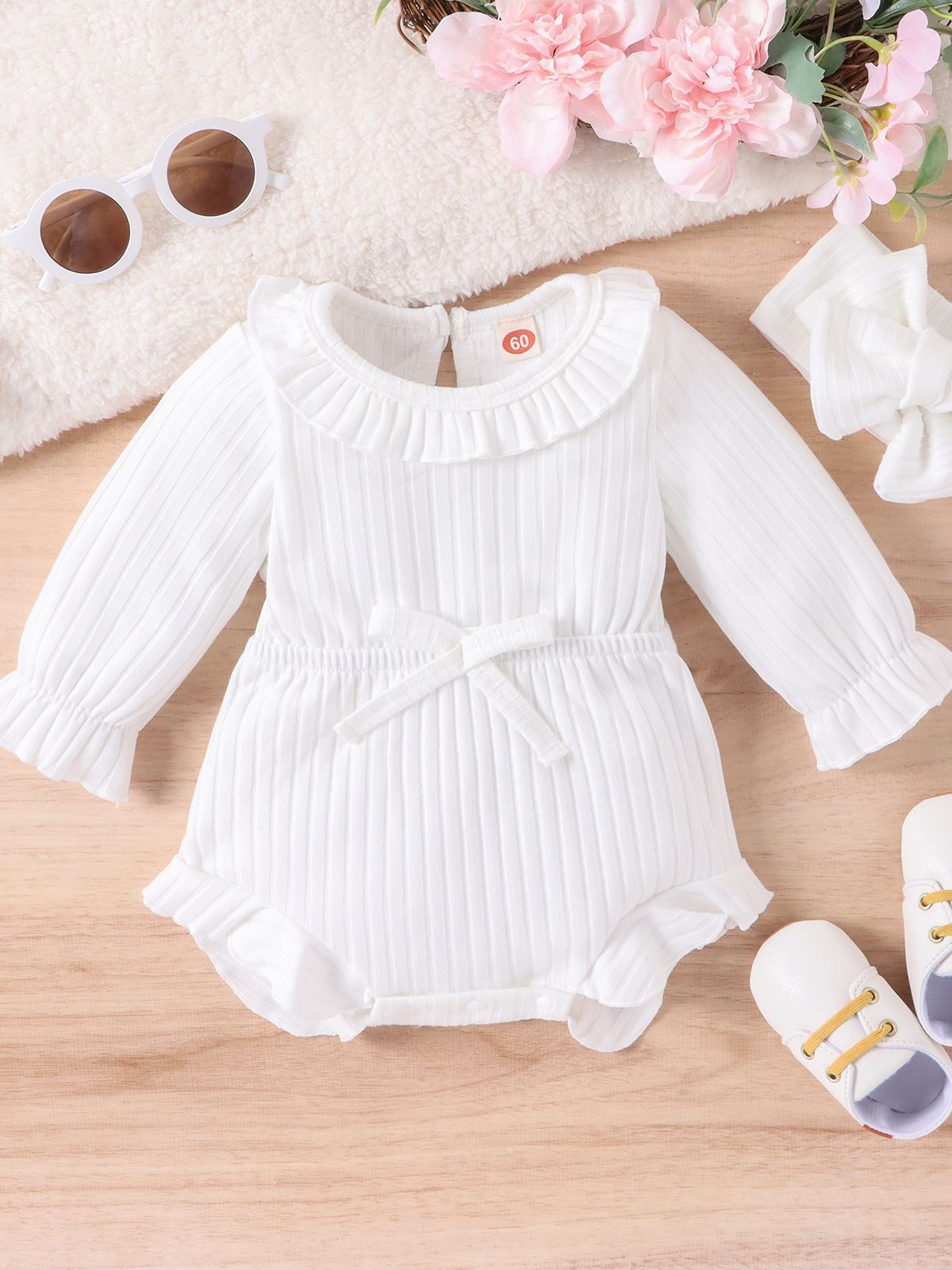 Baby Long Sleeve Stripe Romper Set